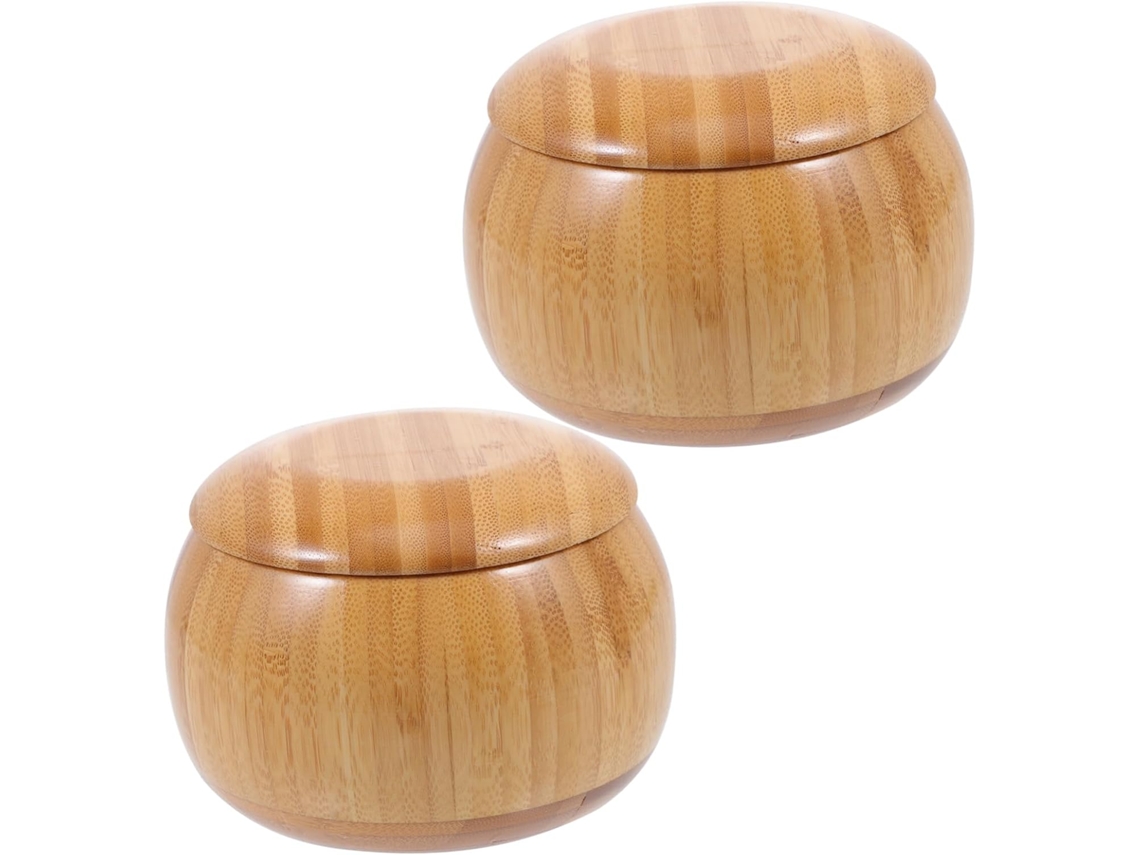 Caixas De Armazenamento De Moedas Bamboo Go Com Tampa, Marrom