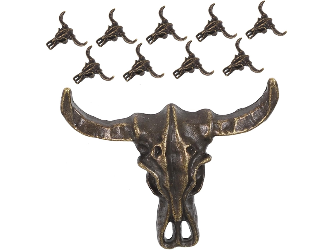 Puxador Tehaux Vintage Em Liga De Zinco Com Formato Cabeça Vaca, 3, 8cm 1, 5 Polegadas, Furo Único, Ergonômico E Fácil