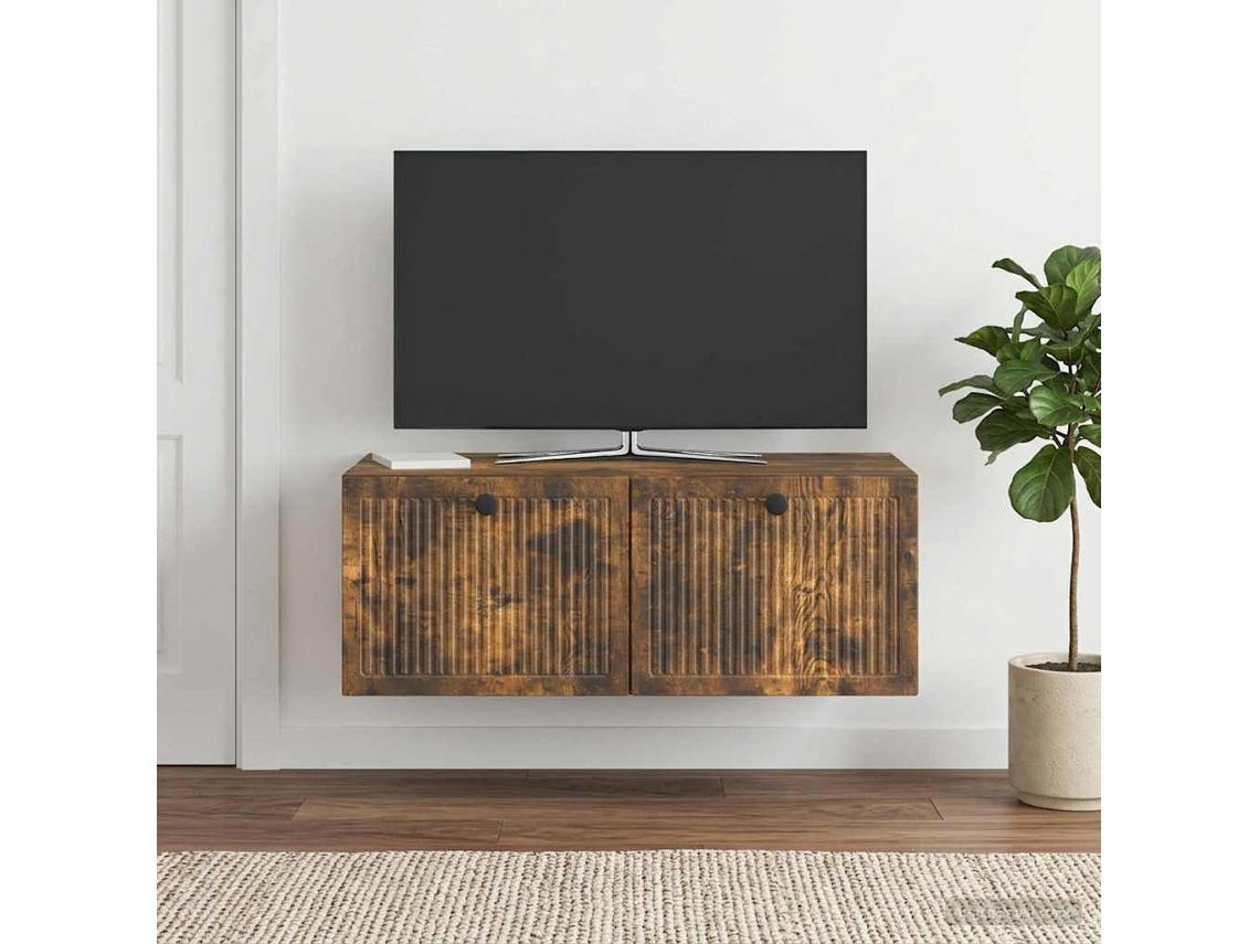 Vidaxl Gabinete De Tv De Parede Carvalho Fumado 78,5 X 41 X 30 Cm