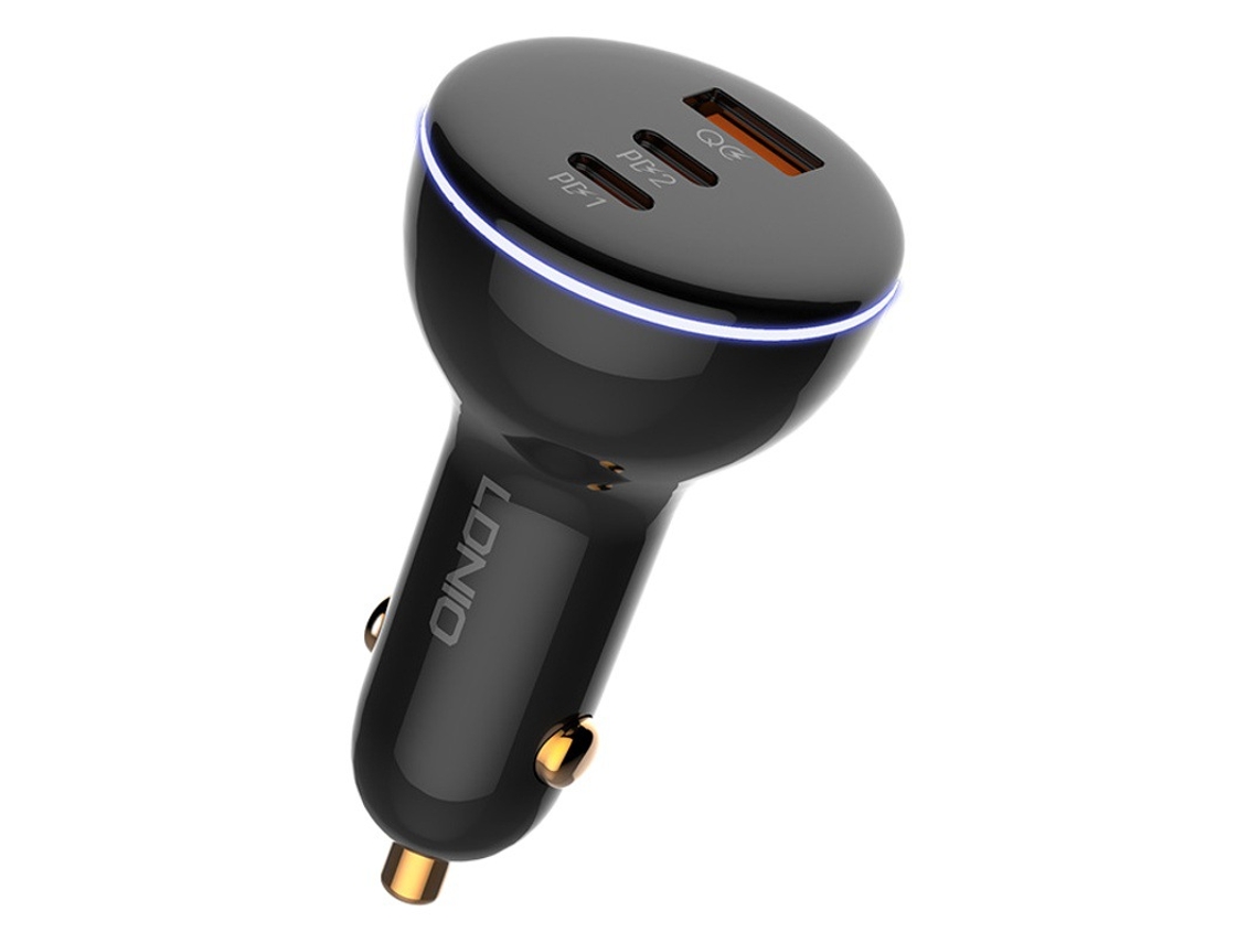Carregador de Carro 160w, Conversor Isqueiro 3 Portas, Kit Carregador Veicular com Carregamento Rápido CHABERLU