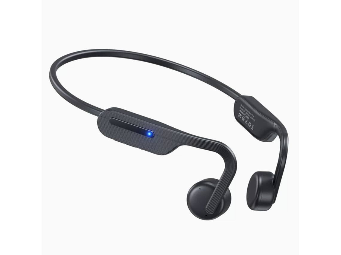 Fones Ouvido Condução Óssea Bluetooth 6.0, Orelha Aberta C/ Microfone, 10h Reprodução, Ipx6 P/ Esportes (preto)