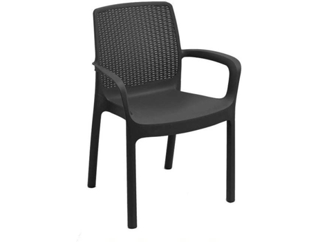 Conjunto de 4 Cadeiras IPAE-PROGARDEN Regina Com Braço (Antracite)