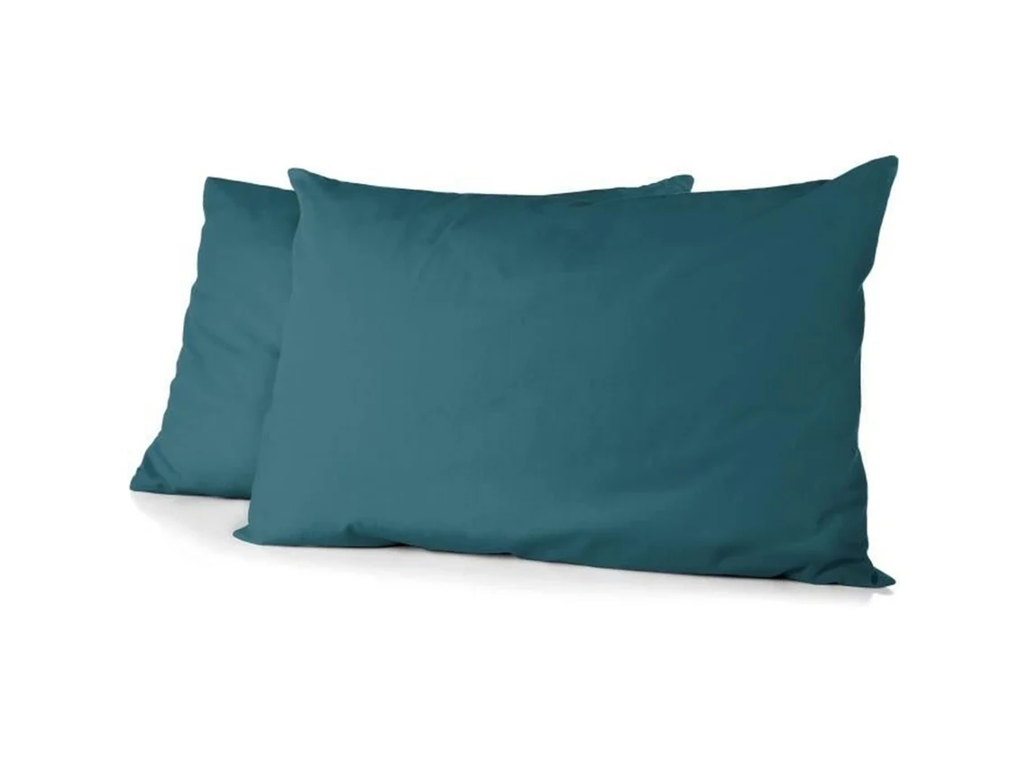 2 Fundas De Almohada De Microfibra, 82 G, 50 X 70 Cm - Azul Pato