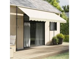 Vidaxl Toldo Retrátil 350x150 Cm Tecido E Aço Cor Creme