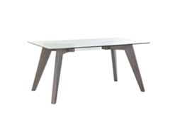 Mesa de Jantar, Vidro, Mdf Temperado, Cinza, 160x90x75cm ALEXANDRA HOUSE LIVING