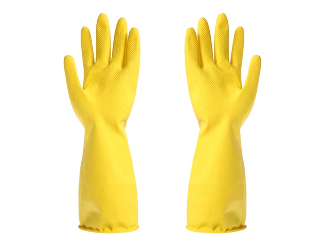 3 Pares de Luvas Domésticas Reutilizáveis, Luvas de Borracha para Lavar Louça, Extra Grossas, Manga Comprida BRILVIBERA