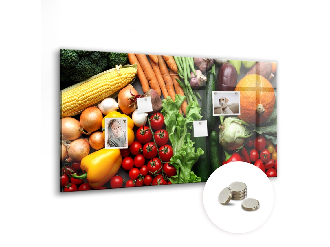 Quadro Magnético De Parede Legumes Frescos Para O Escritório Espelharte (120x60 Cm)