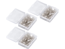 Conjunto De 300 Alfinetes Decorativos Transparentes Em Formato Diamante, Acondicionados Em Uma Caixa Plástica