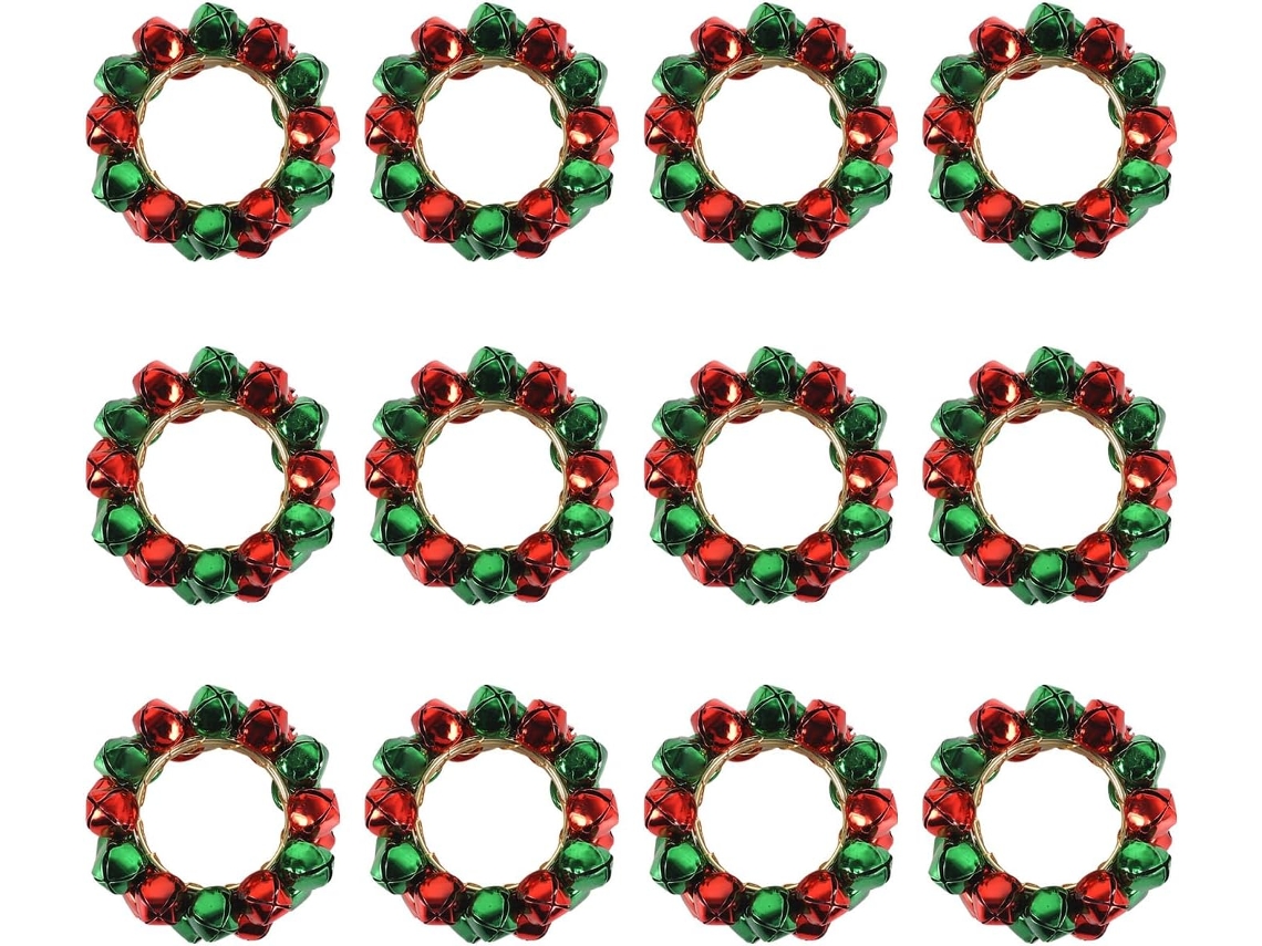Conjunto De 12 Porta-guardanapos Em Formato De Sino Para Mesa De Natal, Feitos À Mão, Ideais Para A Decoração