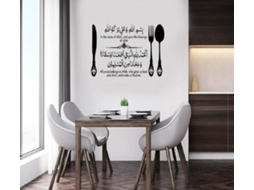 Adesivos De Caligrafia De Arte De Parede Bénédiction Adesivo De Parede Decoração De Casa Salão De Cozinha Salle À Manger 65x39cm