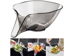 Cesto Escorredor Multifuncional De Plástico Para Bancada Cozinha, Ideal Para Lavar Legumes, Frutas E Saladas(cinza)