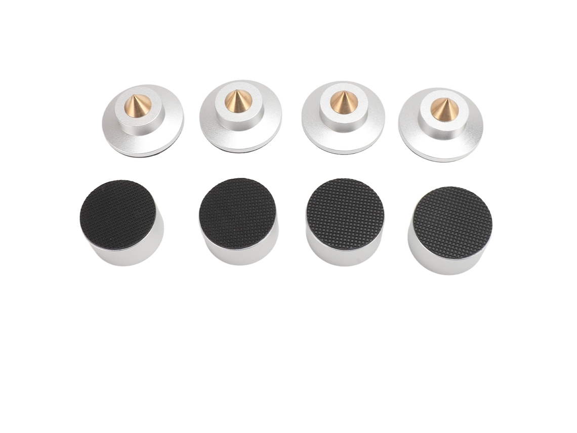 Aetheria 4pcs Almofadas de Pé Isolador de Vibração Alto falante Liga de Alumínio para Subwoofer Amplificador Dvd Prata