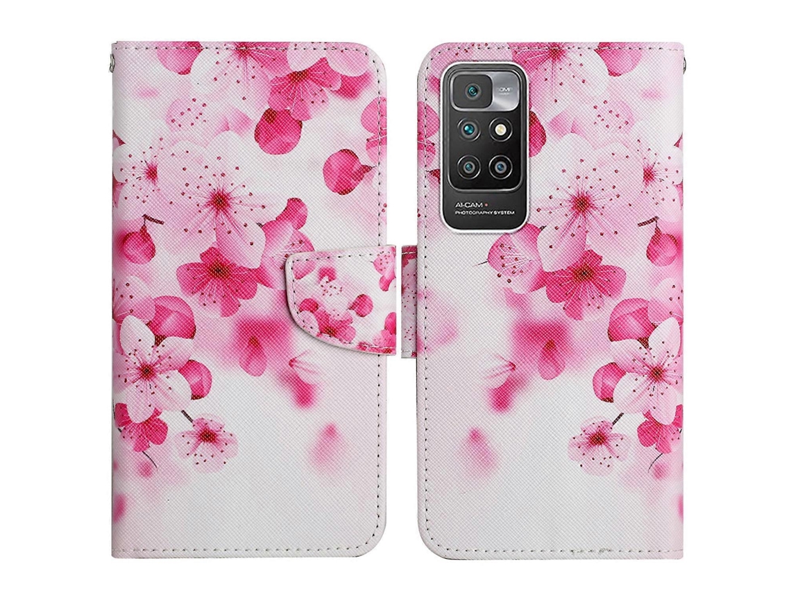 Capa De Couro Com Estampa Pintada Para Xiaomi Redmi 10