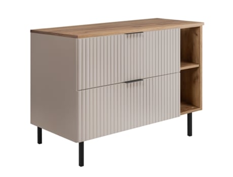 Armário De Banheiro, Caxemira / Carvalho Artesanal Alça Preta, 100 X 77 X 46 Cm 3xe Living