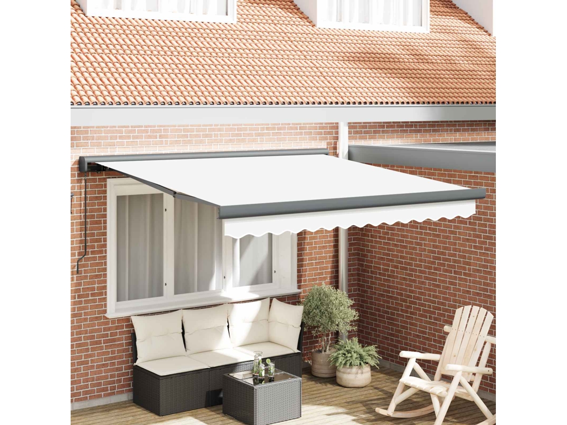 Vidaxl Toldo Retrátil Branco 300 X 250 Cm Lona E Alumínio