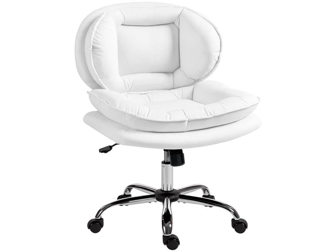 Cadeira De Escritório Com Função Inclinável Sem Braços Branco