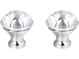 Puxador De Cristal Para Armário, 2 Peças, 30mm, Furo Único