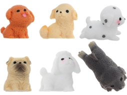 Kichouse 6 Miniaturas Fofas de Cachorros Estatuetas Realistas de Animais em Resina Estátuas em Miniatura de CHABERLU