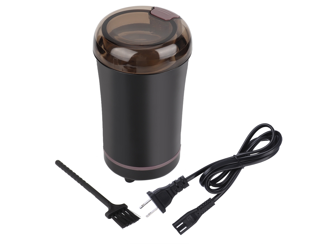 Moedor elétrico portátil para café, nozes e leguminosas (plugue americano de 110 V, preto)