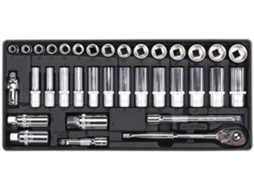 Bandeja De Ferramentas Tbt20 Com Encaixe Quadrado De 3/20,3 Cm E Conjunto De Soquetes (35