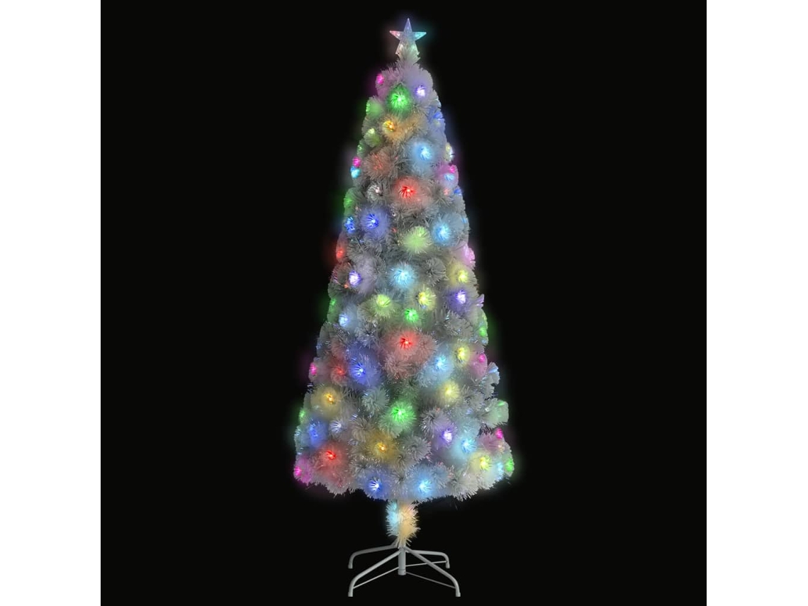 Árvore Natal Artificial Pré Iluminada 210 Cm Fibra Ótica Branco Wsd9903 Lovely Home