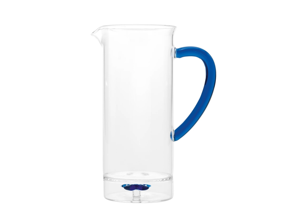 Jarra Alta Zafferano Teca Mare Em Vidro Borossilicato Soprado À Mão, Com Estrela-do-mar, Design Elegante Para Mesa E Alta Resistência Térmica.