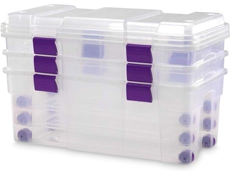 Caixa de Armazenamento | Caixa de Plástico Transparente |Capacidade de 78 Litros | Medidas 800 x 395 x 340 mm |2 Unidades COM-FORT HOUSE.