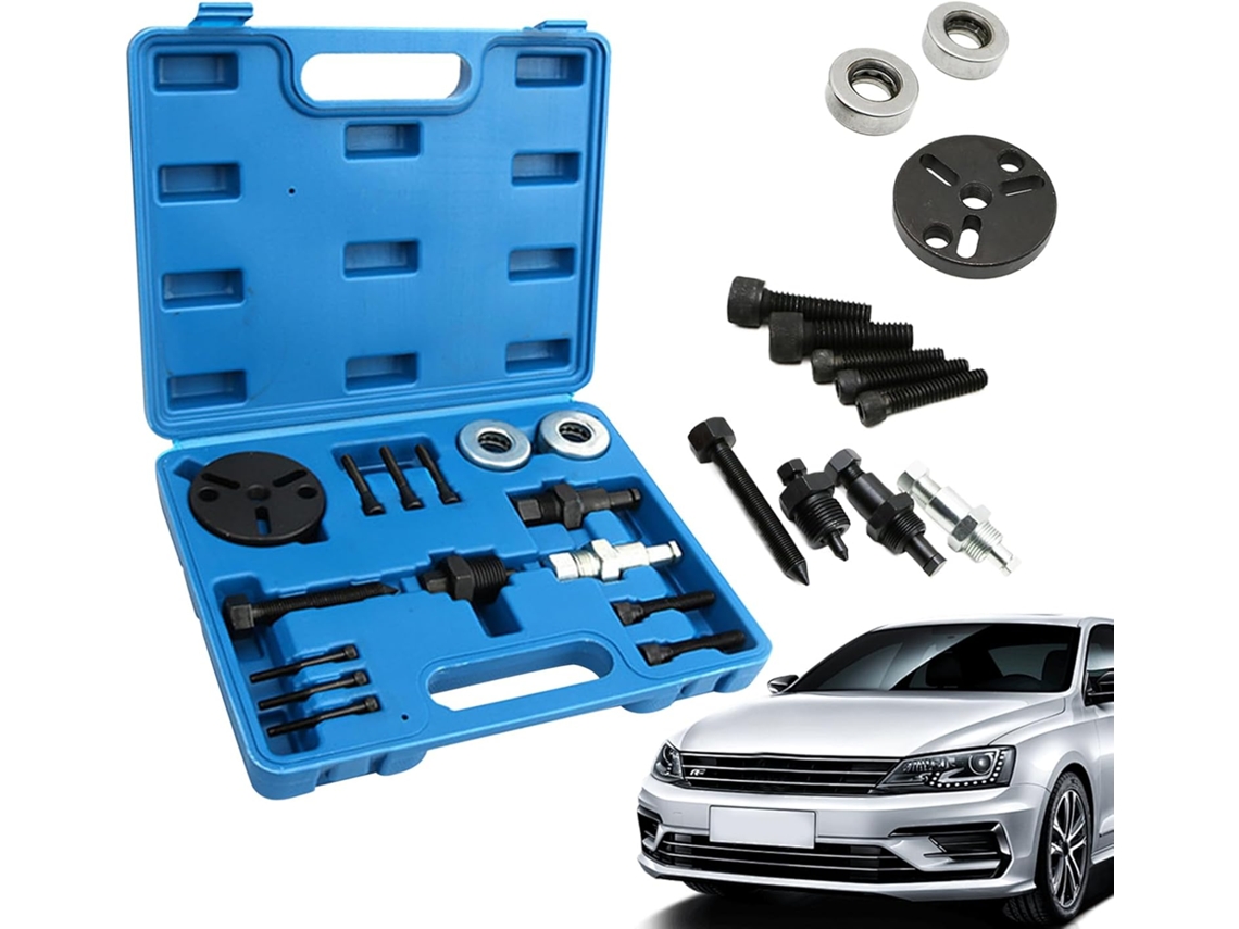 Ferramenta manual para desmontagem e remoção da carcaça do compressor de ar condicionado.