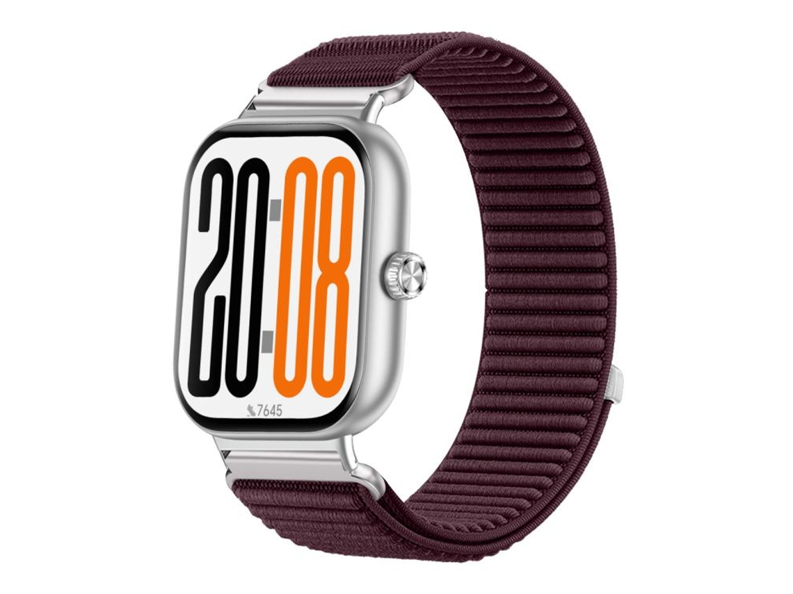 Bracelete Para Honor Watch X5 - Nylon Trançado - Fecho De Velcro - Interface Metálica Cor Ameixa