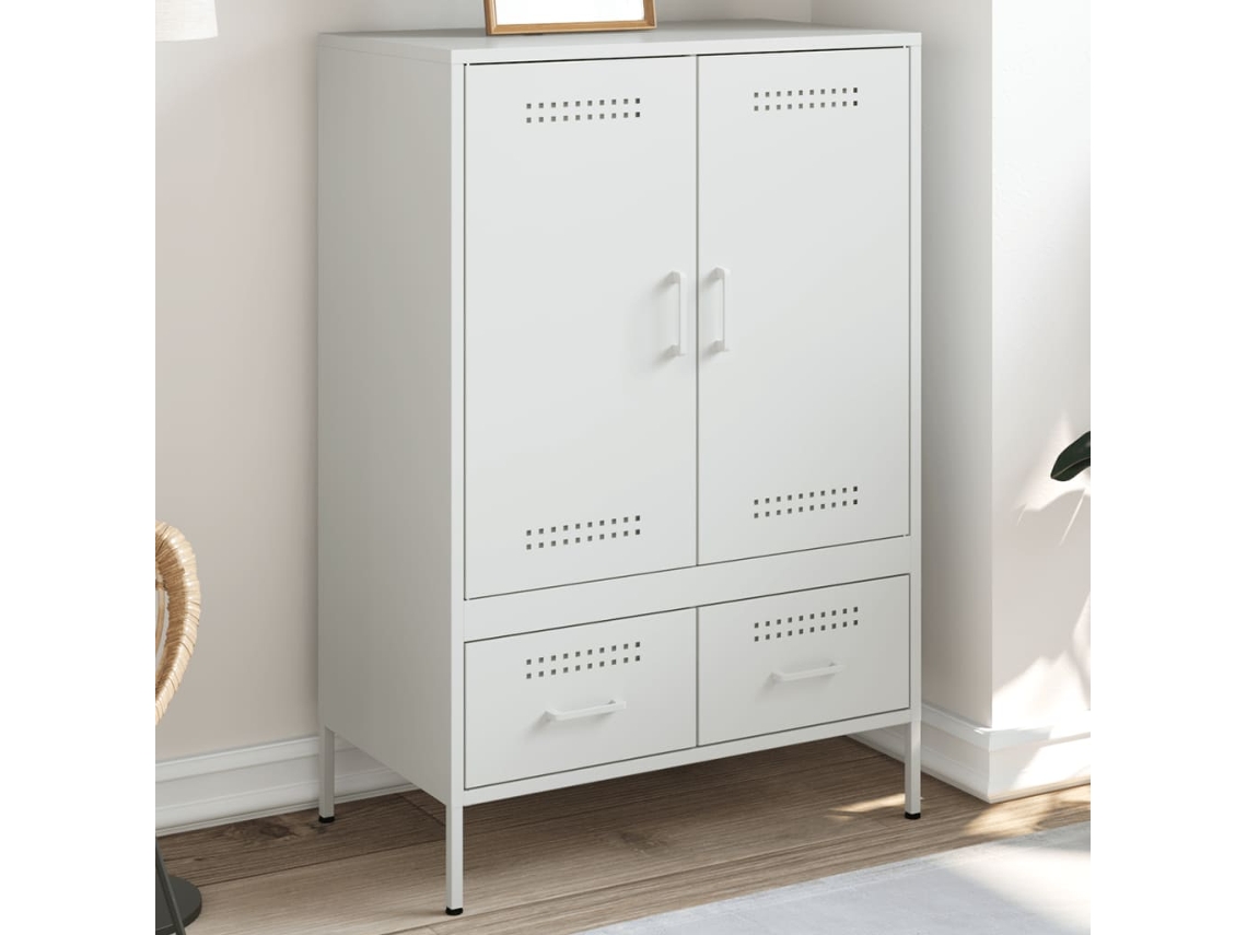 Vidaxl Móvel Alto 68x39x101,5 Cm Aço Branco