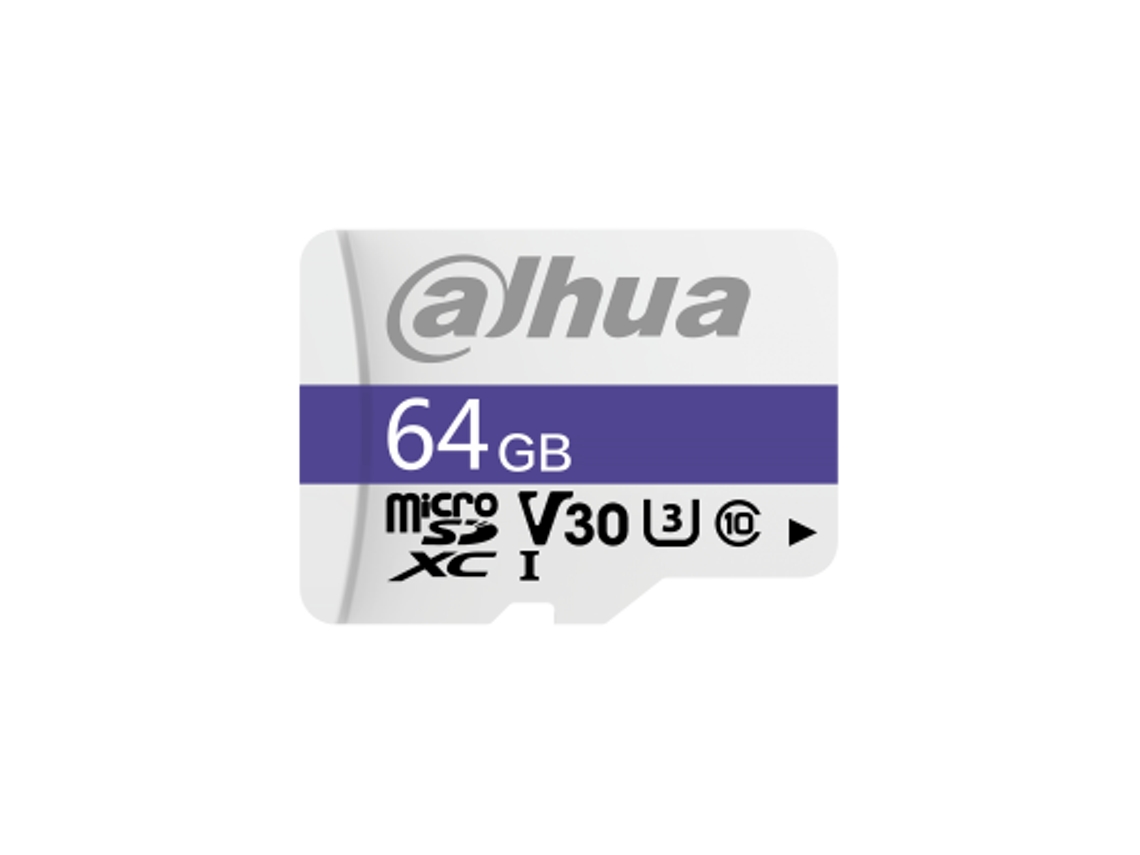 DAHUA 64Gb Cartão Microsd veloc. de leitura até 95 Mb/S veloc. de gravação até 38 Mb/S veloc. Classe C10 U3 V30 Tbw 40Tb Dhi-Tf-C100/64Gb