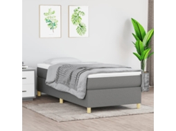 Vidaxl Estrutura de Cama com Molas 90x190 Cm Tecido Cinzento escuro