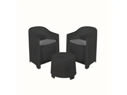 Conjunto de Jardim Luna Antracite IPAE PROGARDEN (2 Cadeiras + 1 Mesa de Apoio + 2 Almofadas) 