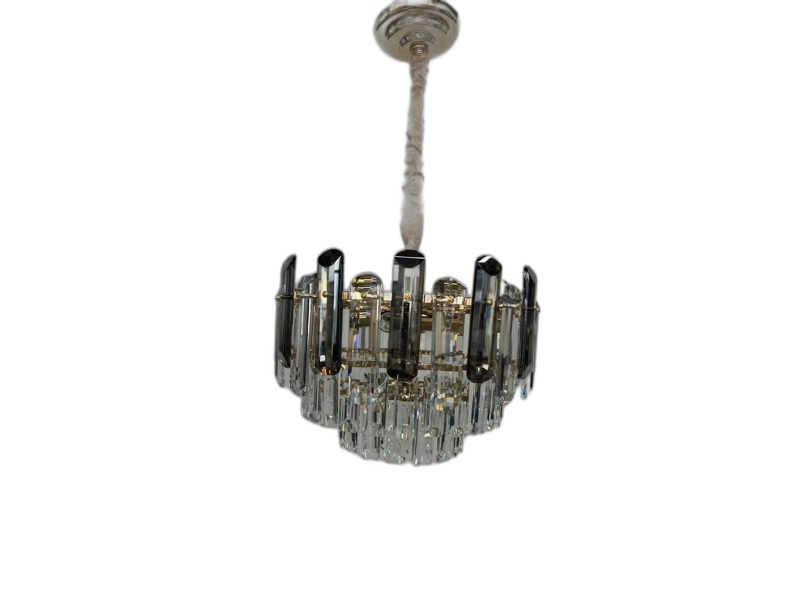 Candeeiro De Teto Pendente Cristal 8 Luzes E14 200w 55x55x23cm