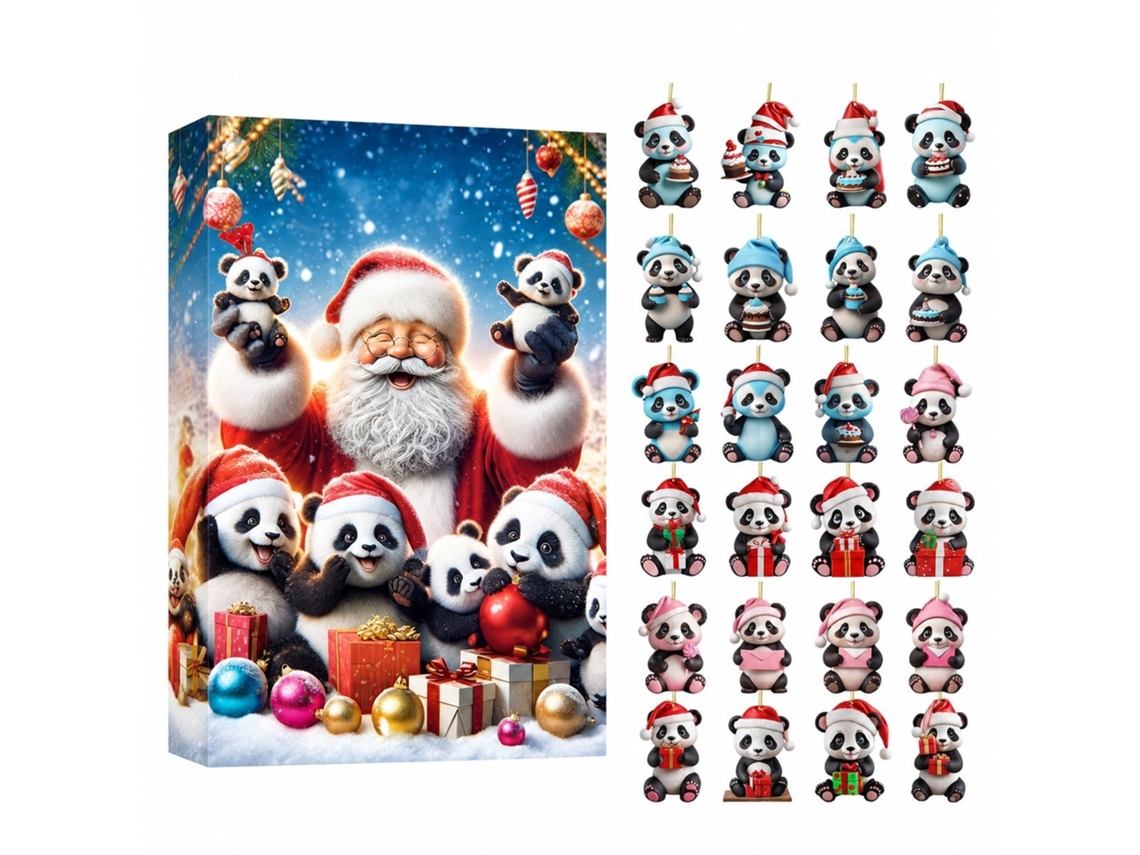 Calendário Do Advento Com Pandas (acrílico 2d - Modelo G)