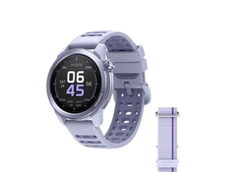 Smartwatch Mibro Gs Active 2, Estatísticas De Pulso, Gps, 5 Atm, Ecrã Amoled De 1,32, Bateria Com Duração De 20 Dias, Roxo