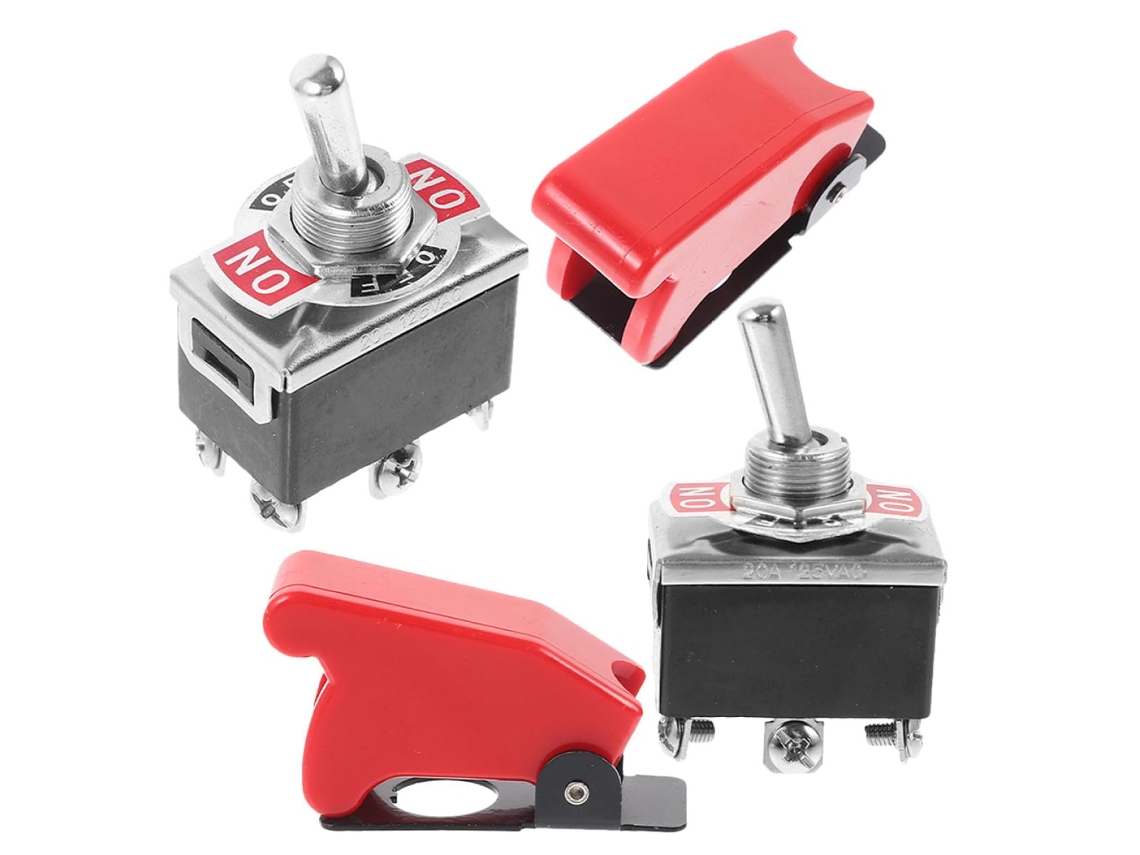 Interruptores Basculantes Automotivos Com Capa Protetora Vermelha