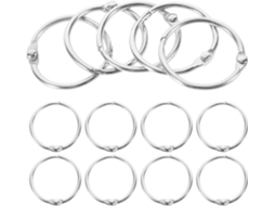 Conjunto Ultechnovo com 20 anéis metálicos redondos para acorrentamento, uso escolar e em mesas, resistentes para...