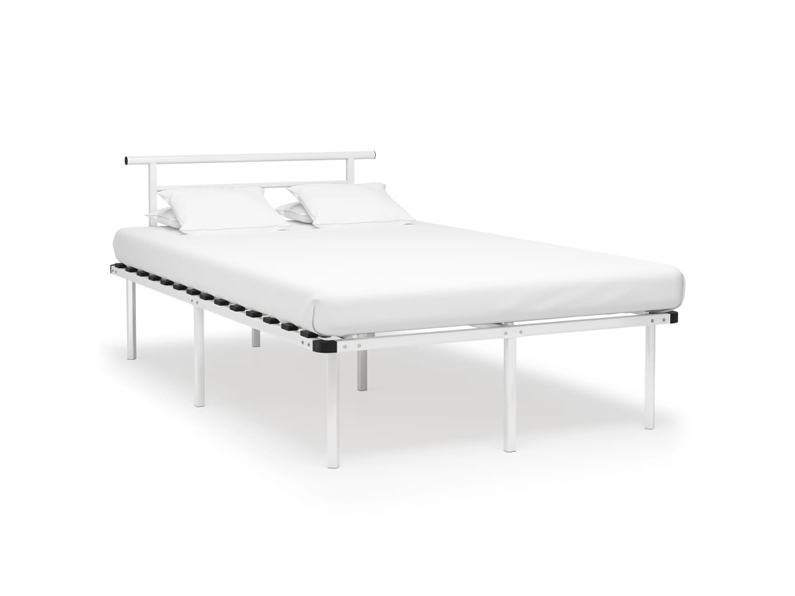 Bed Frame, Bed Frames Vidaxl Branco Metal (120 X 200 Cm)
