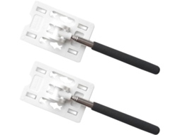 2 Suportes Extensíveis Para Cartão De Pedágio Em Aço Inoxidável 304 E Abs, Branco/preto, Suporte Para Cartão