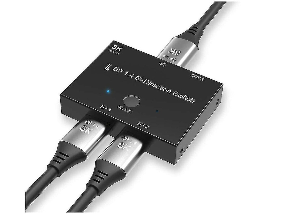 Displayport 8k Dp 1.4 Switch Bidirecional 8k 30hz 4k 120hz Divisor Conversor Para Várias Fontes E Monitores. Bestvite (preto)