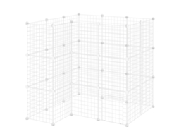 Recinto De Metal Para Pequenos Animais De Estimação Com 36 Painéis Desmontável Diy 146x73x73 Cm Branco
