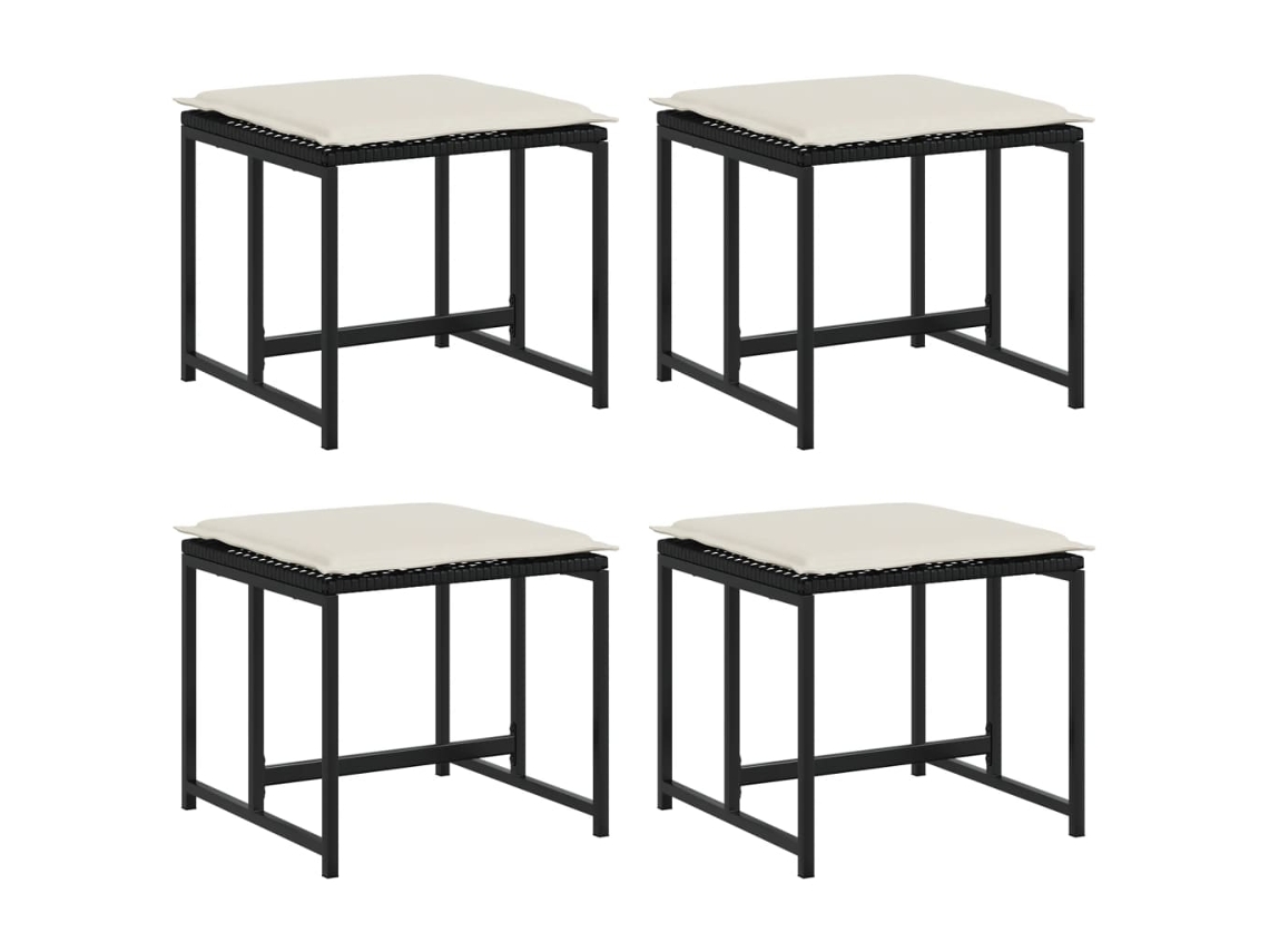 Garden Stool, Garden Stools Vidaxl Preto Rattan / Vime