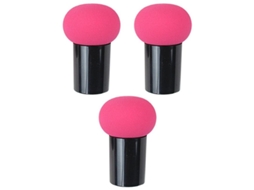 3 Esponjas de Maquiagem Cabeça de Cogumelo Seco e Molhado Puff de Base para Maquilhagem