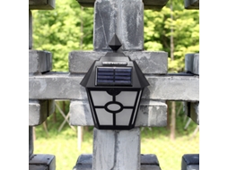 Luminárias solares para exterior arandelas hexagonais para paisagismo para pátio externo AQUAFORGE (luz branca quente preta)