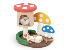 Árvore para Gatos em Forma de Cogumelo com Caverna e Brinquedos NORTHIX