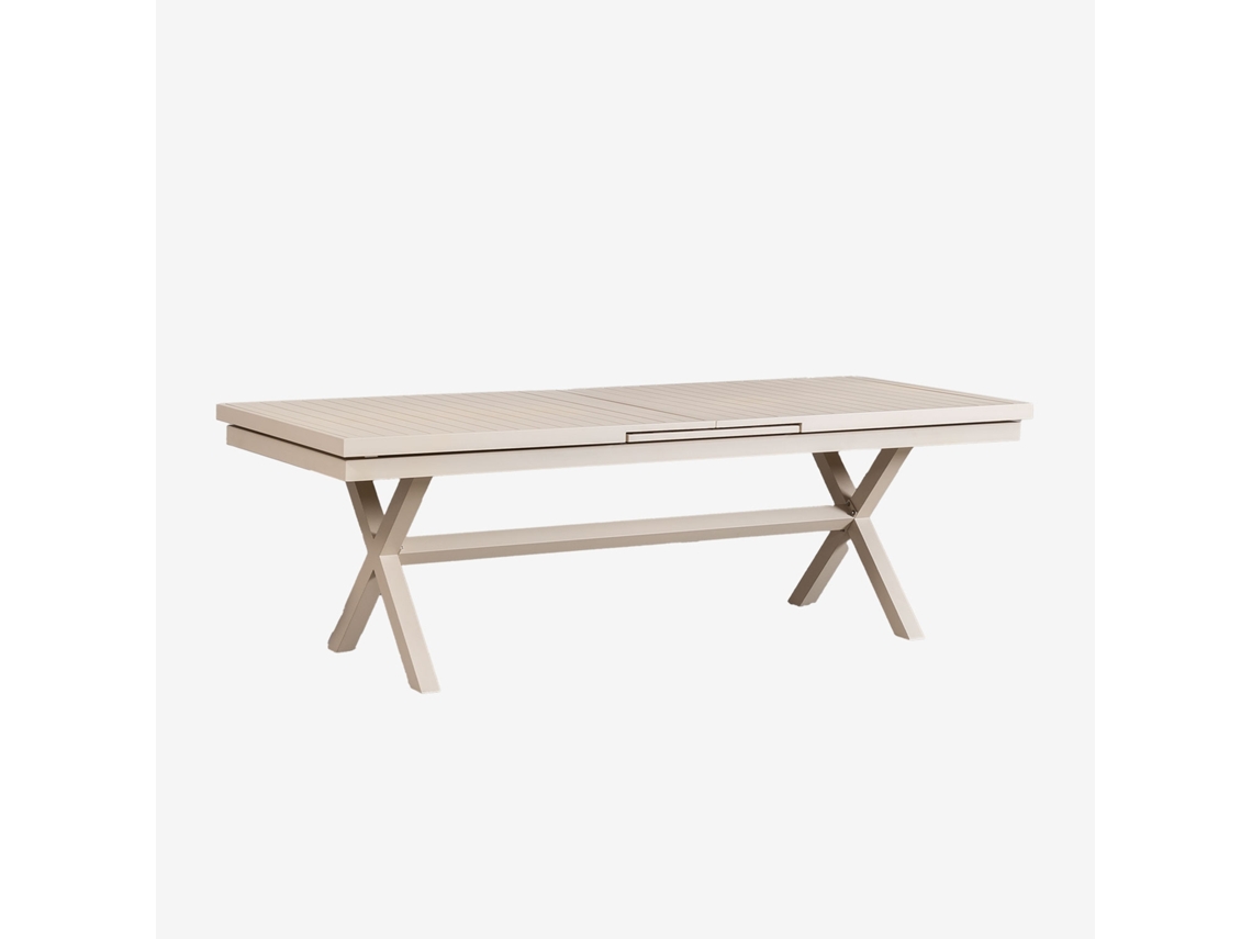 Sklum Rectangular Extensible Dining Table In Aluminum Karena Alumínio Tapioca Bege         240 - 300 X 100 Cm