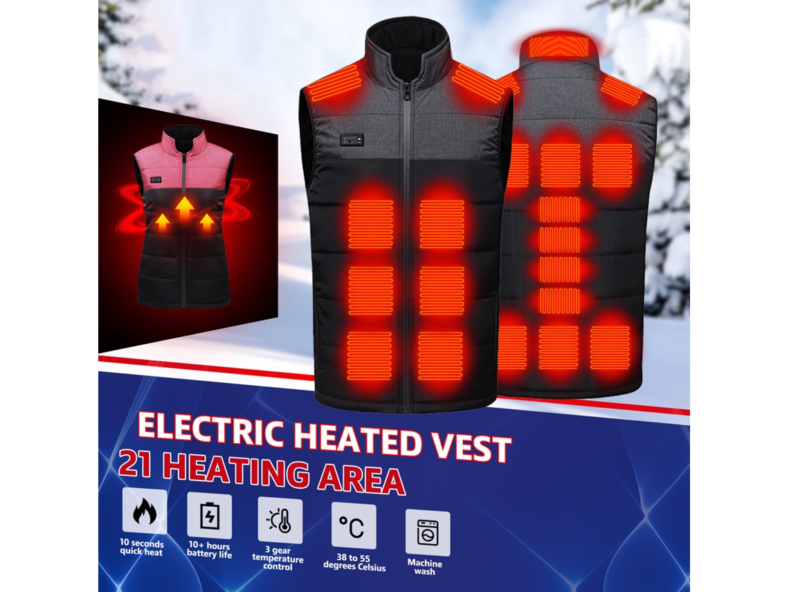 2xltengoo Hv-21c Colete Térmico Inteligente Recarregável Com 21 Zonas Lavável Com Capuz Ideal Para Atividades Ao Ar Livre E Esportes