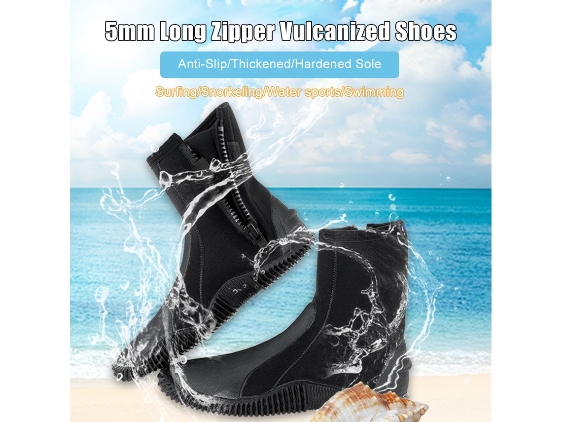 Botas de Mergulho Neoprene Anti derrapante 5mm com Zíper Lateral