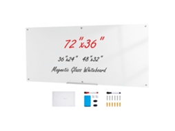 Quadro Branco Magnético Em Vidro 1829x915mm Com Acessórios E Suporte Tekmaquinas